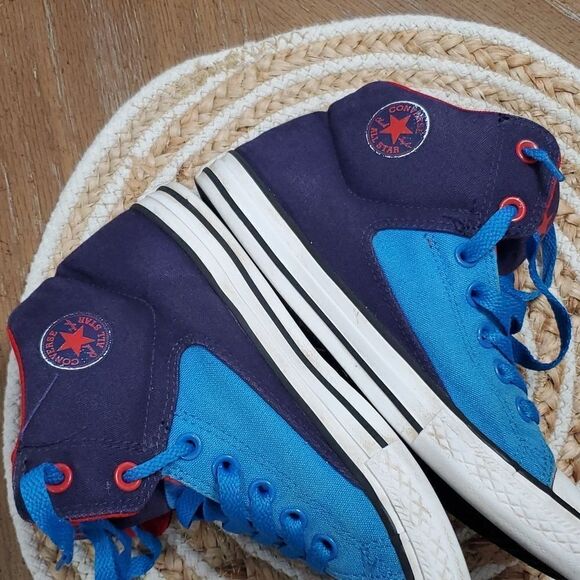 All Star Converse Color Block Hightop Sneaker Kids, Size 5 - Picture 9 of 10